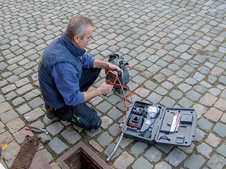 recherche des bouchons par détection caméra canalisations